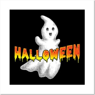 Retro Style Halloween Ghost Shirt for Trick or Treating Posters and Art